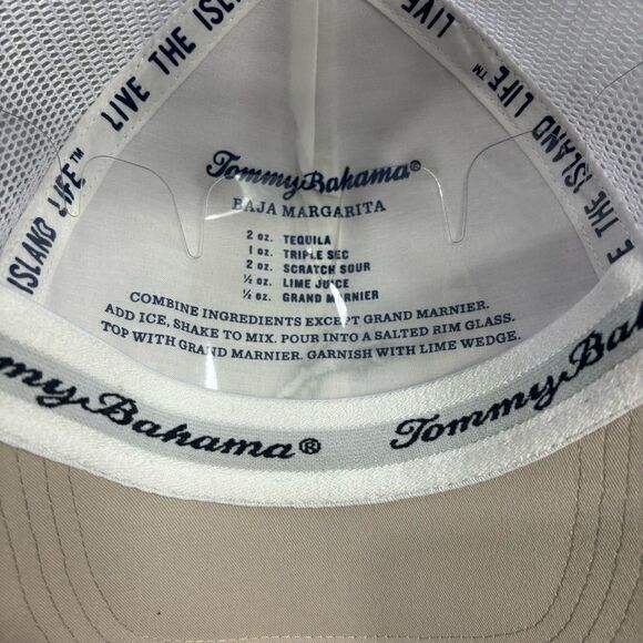 Tommy Bahama Hat Tip Your Cap Baseball Trucker Hat Adjustable White & Tan New - Picture 5 of 5